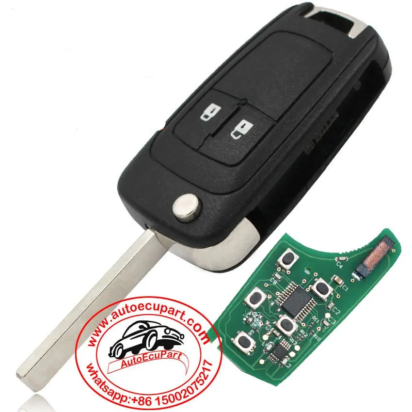 2 Buttons Flip Remote Key Fob 433Mhz Id46 Chip For Chevrolet Aveo Cruze Orlando Hu100 (No Keyless-Go Function) 1