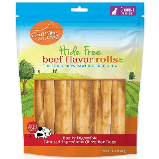 Canine Naturals Hide Free Beef Rolls Dog Chew 1