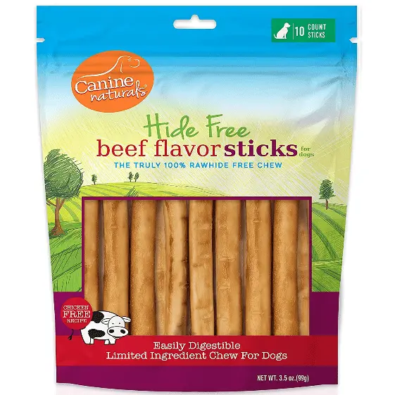 Canine Naturals Hide Free Beef Sticks Dog Chew 1