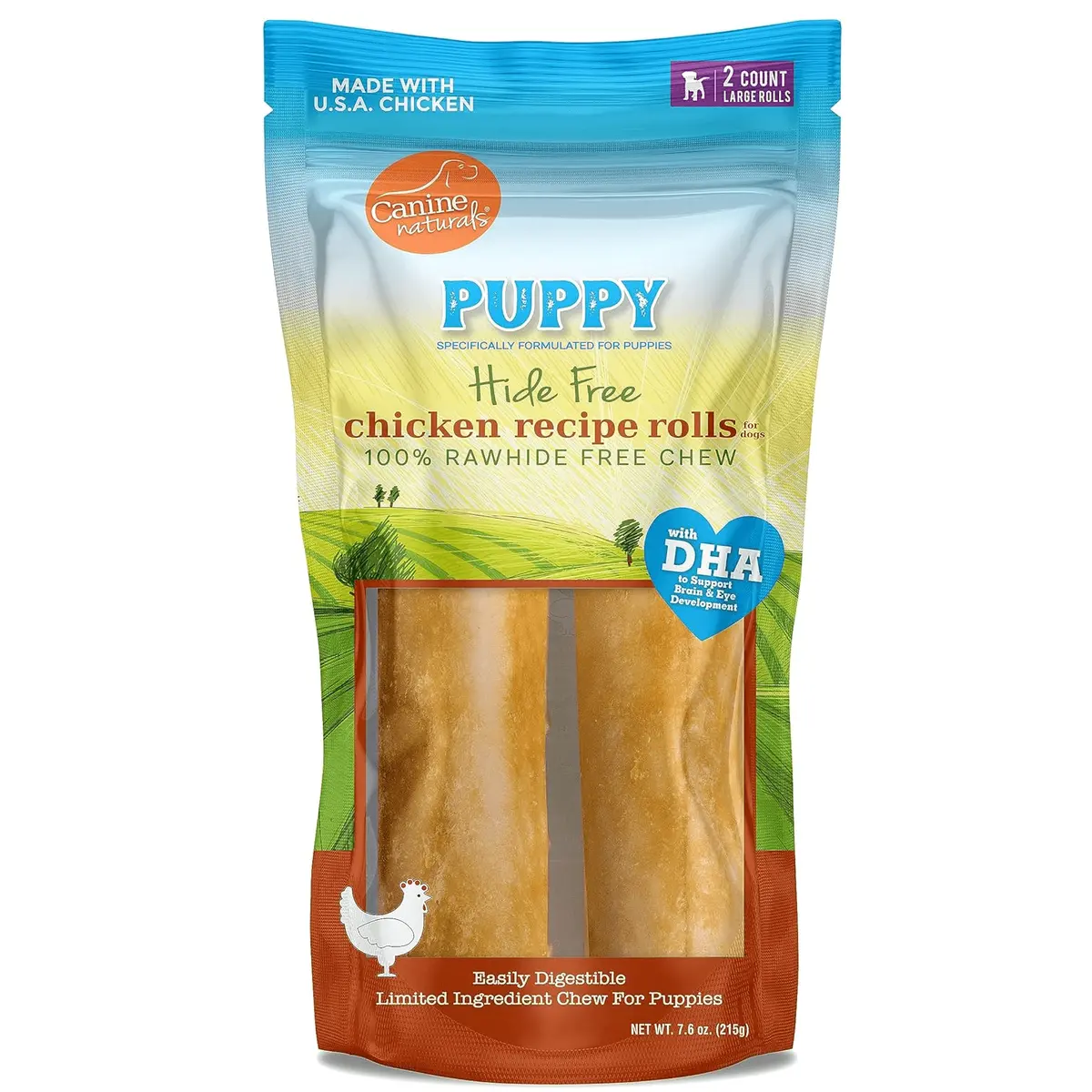 Canine Naturals Hide Free Chicken Rolls Puppy Chew 1