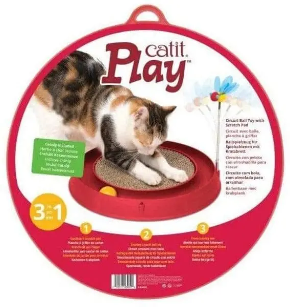 Catit Circuit Ball Toy With Scratch Pad 1