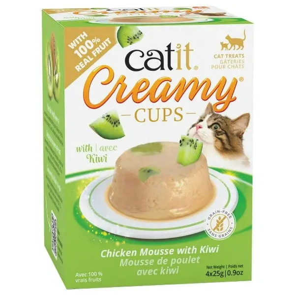 Catit Creamy Cups - Chicken Mousse With Kiwi Cat Treat 1