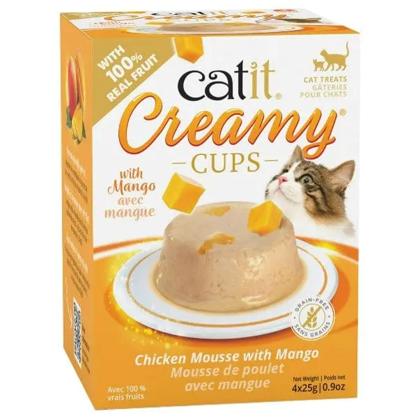 Catit Creamy Cups - Chicken Mousse With Mango Cat Treat 1