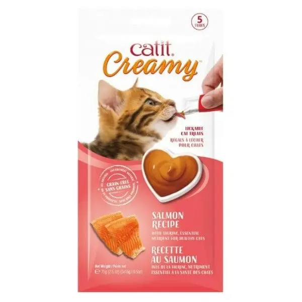 Catit Creamy Lickable Salmon Recipe Cat Treat 1