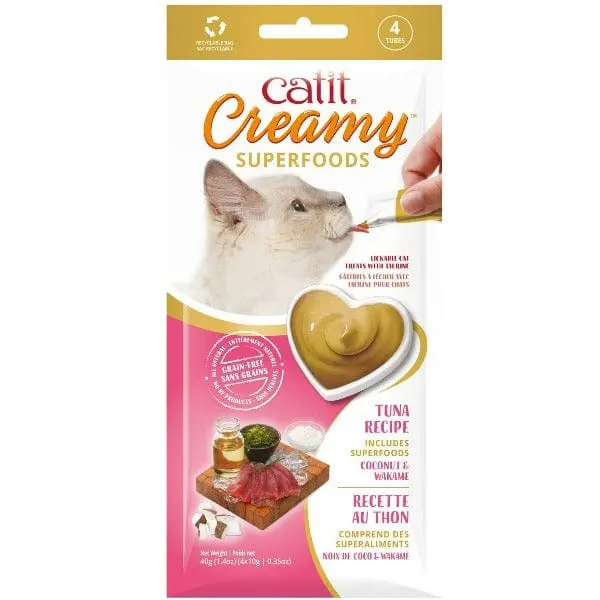 Catit Creamy Superfood Tuna Recipe With Coconut And Wakame Cat Treats 1