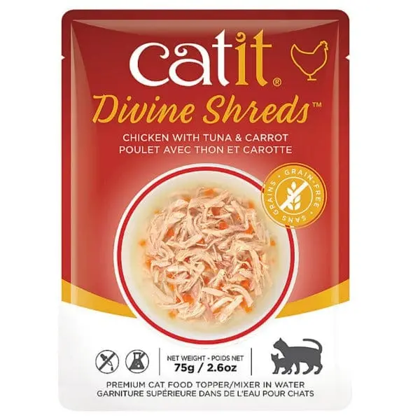 Catit Divine Shreds Chicken With Tuna & Carrot Cat Food Topper 1