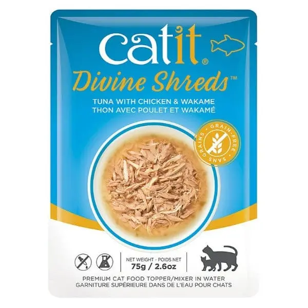 Catit Divine Shreds Tuna With Chicken & Wakame Cat Food Topper 1