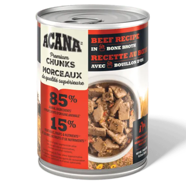 Acana Premium Chunks Beef Recipe Canned Dog Food 1
