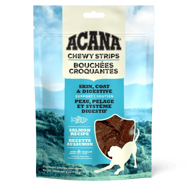 Acana Chewy Strips Dog Treats - Skin, Coat & Digestive Support Fish Recipe 1