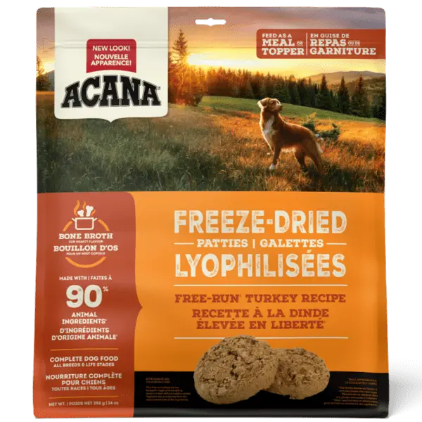 Acana Free-Run Turkey Recipe Freeze Dried Dog Food, Patties 1