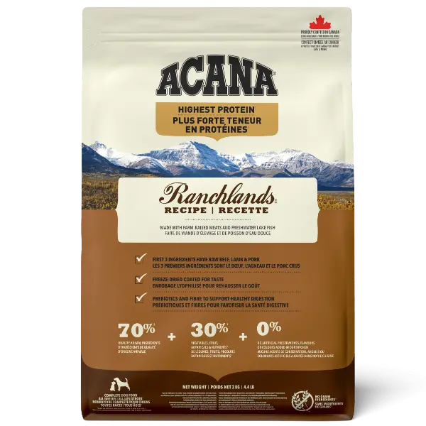Acana Highest Protein Ranchlands Recipe Dry Dog Food 1