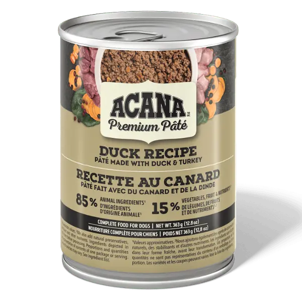 Acana Premium Pâté Duck Recipe Canned Dog Food 1