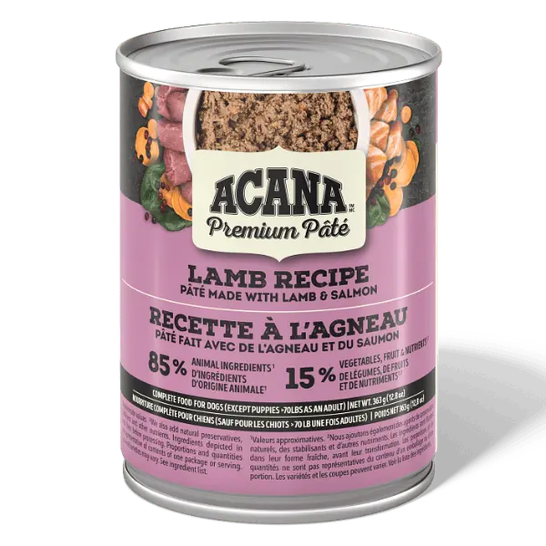 Acana Premium Pâté Lamb Recipe Canned Dog Food 1