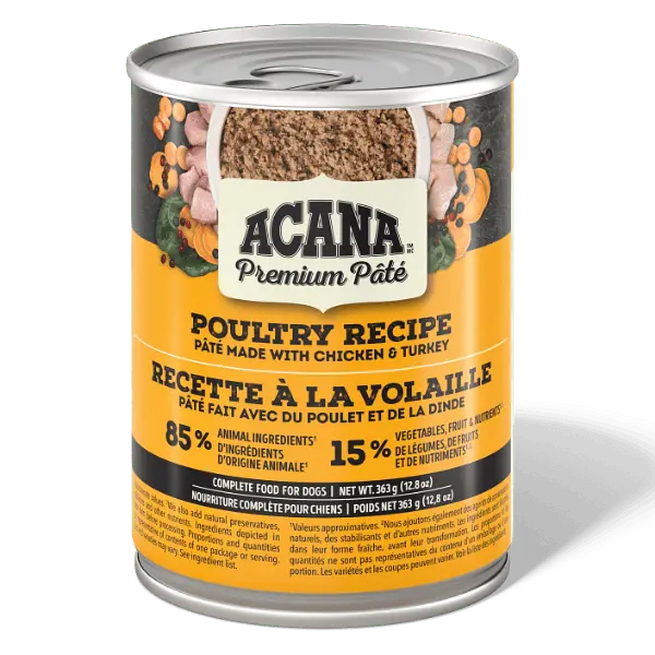 Acana Premium Pâté Poultry Recipe Canned Dog Food 1