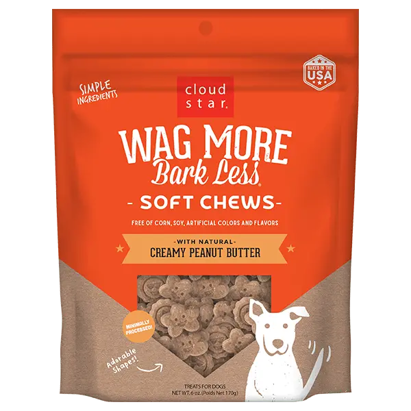 Wag More Bark Less Creamy Peanut Butter Soft & Chewy Dog Treats 1