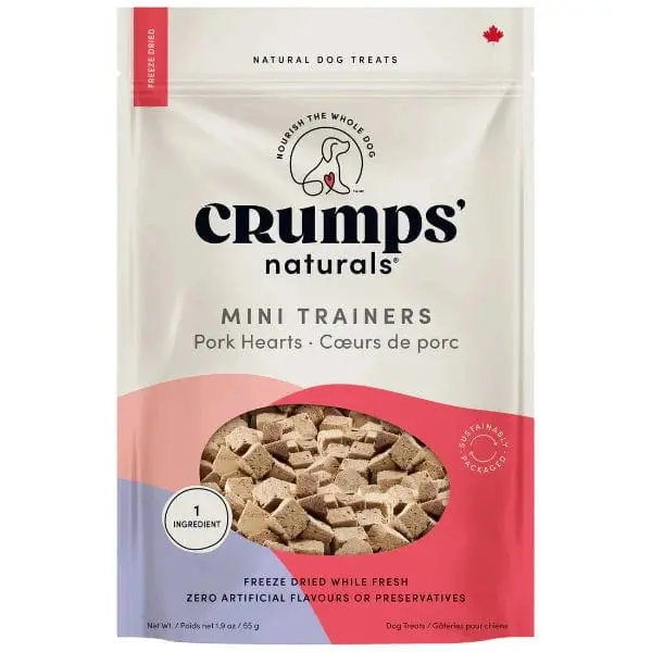 Crumps' Naturals Freeze-Dried Pork Hearts Mini Trainers (Special Order Item) 1