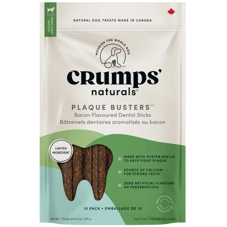 Crumps' Naturals Plaque Busters Bacon Dental Sticks 1