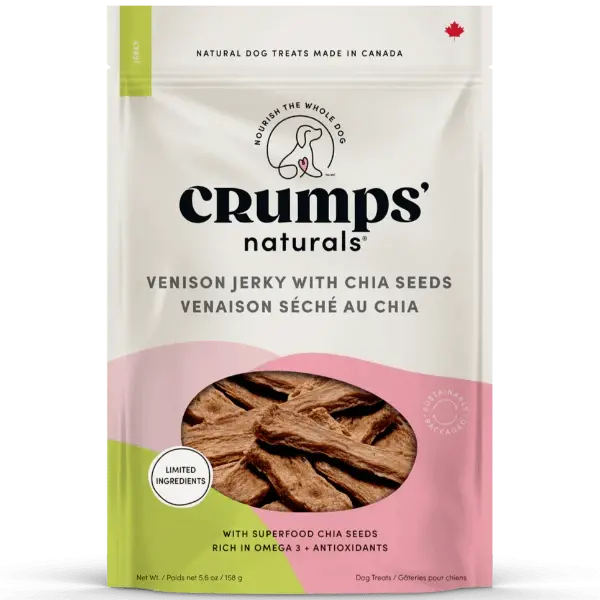 Crumps' Naturals Venison Chia Jerky Dog Treats 1