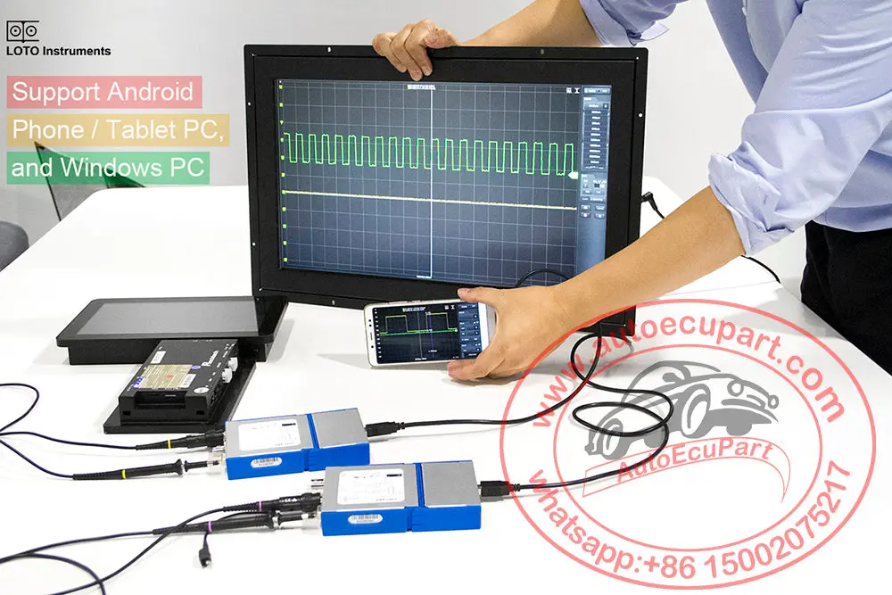 Digital Portable Oscilloscope Osc482m Usb-Pc Android Virtual 2Ch Bandwidth 20Mhz Sampling Data 50Msa/S 1