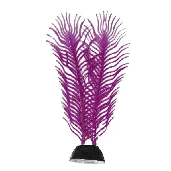 Fish Gear Glow Purple Peacock Feather Silicone Aquarium Plant (6") 1