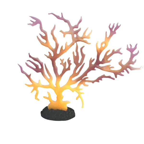 Fish Gear Orange Coral Glow Aquarium Plant (14") 1