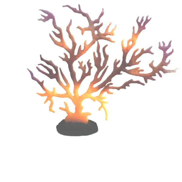 Fish Gear Orange Coral Glow Aquarium Plant (14") 2