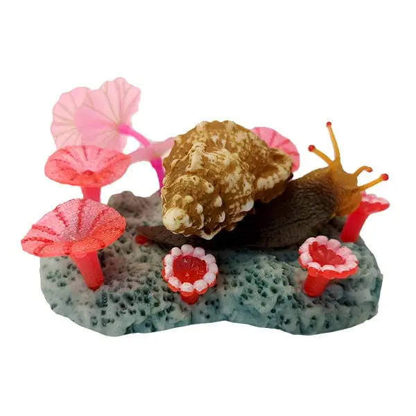 Fish Gear Snail & Glow Mushrooms Aquarium Ornament 1