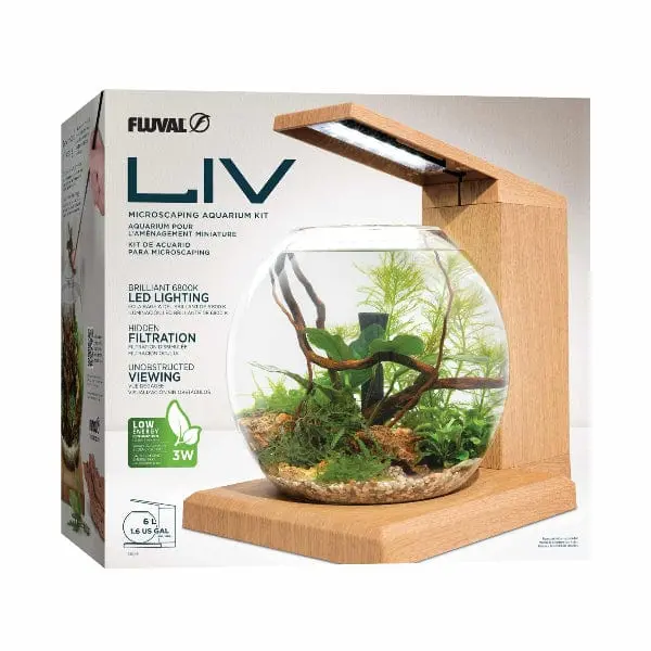 Fluval Liv Microscaping Aquarium Kit, 1.6 Us Gal / 6 L, Teak 1