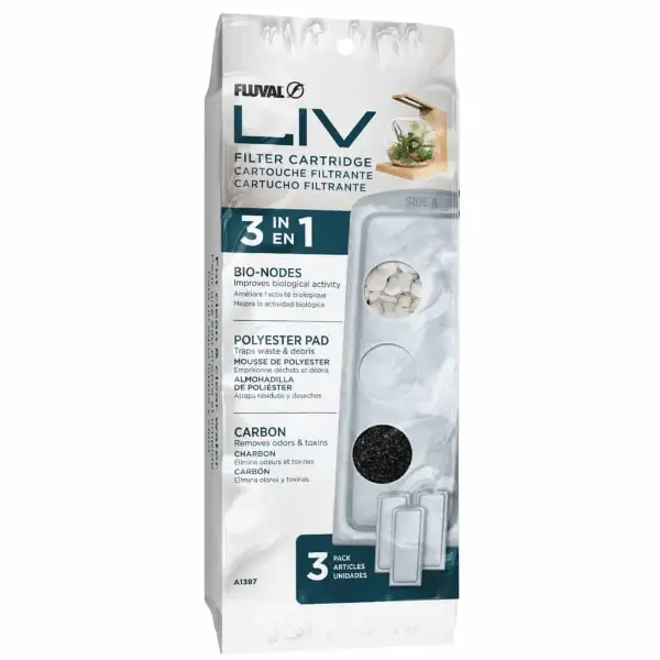 Fluval Liv Poly-Carb Filter Cartridge, 3-Pack 1