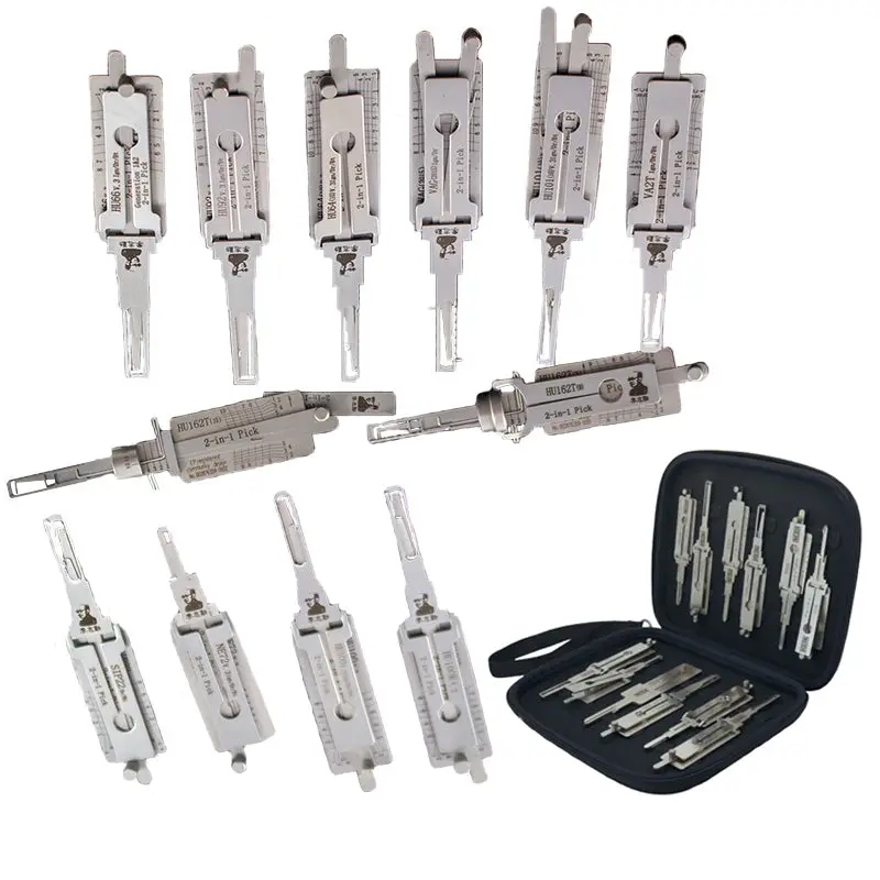 [For German Market] Original Lishi 12Pcs/Kit 2-In-1 Lock Pick Decoder Locksmith Tool  & Magnetic Carry 1