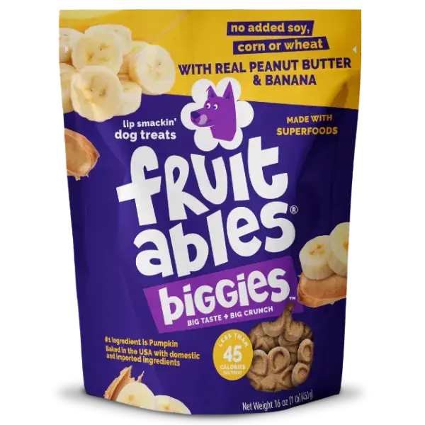 Fruitables Biggies Peanut Butter & Banana Dog Treats 1
