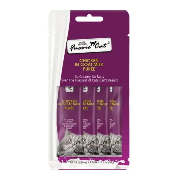 Fussie Cat Chicken In Goat Milk Purée Cat Treats 1