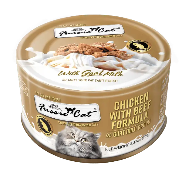 Fussie Cat Chicken With Beef In Goat Milk Gravy Canned Cat Food, 2.47Oz 1