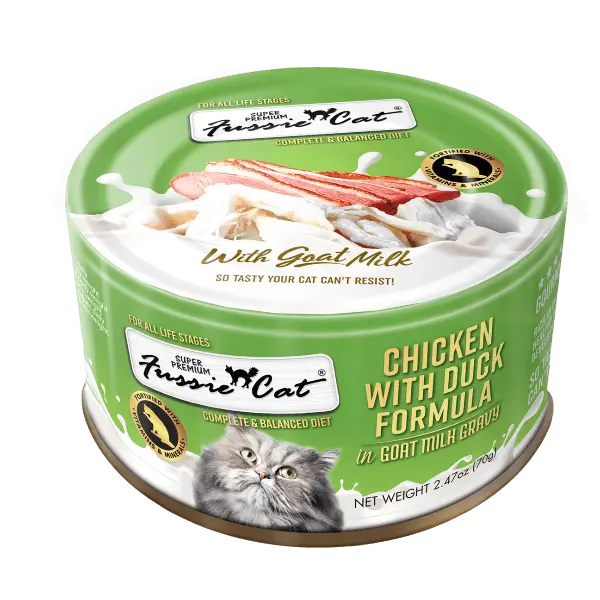 Fussie Cat Chicken With Duck In Goat Milk Gravy Canned Cat Food, 2.47Oz 1