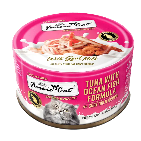 Fussie Cat Tuna With Ocean Fish In Goat Milk Gravy Canned Cat Food, 2.47Oz 1