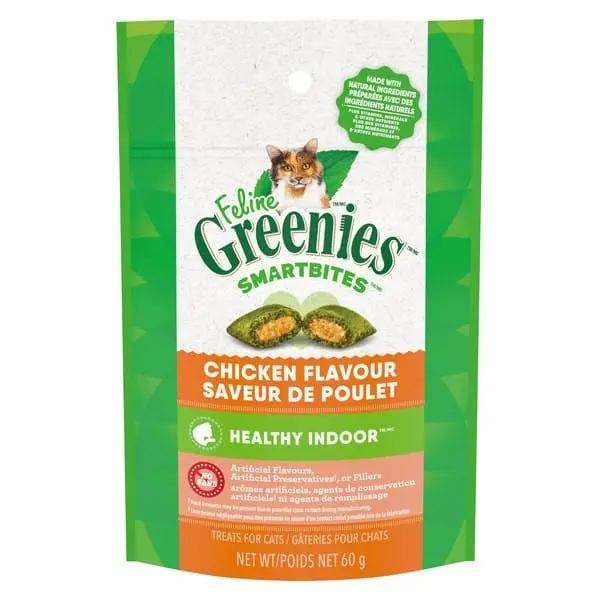 Feline Greenies Smartbites Healthy Indoor Cat Chicken Flavour Treats 1