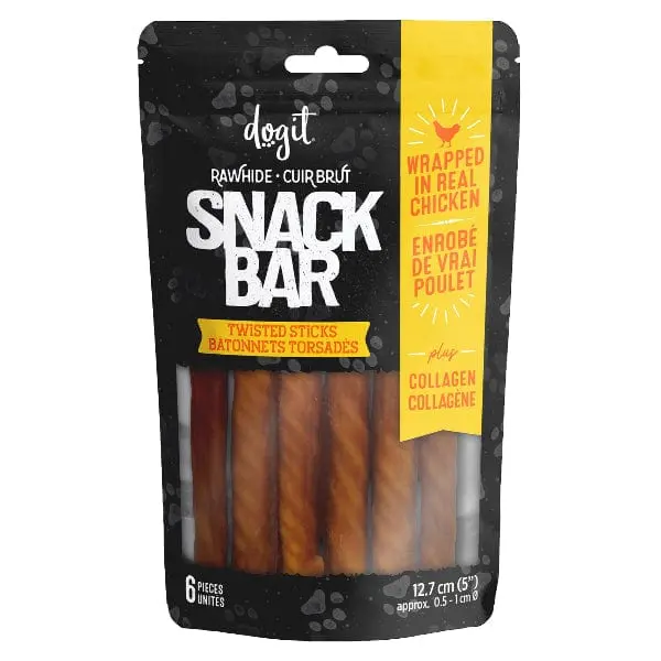 Dogit Snack Bar Chicken-Wrapped Beefhide & Collagen Twisted Sticks 1