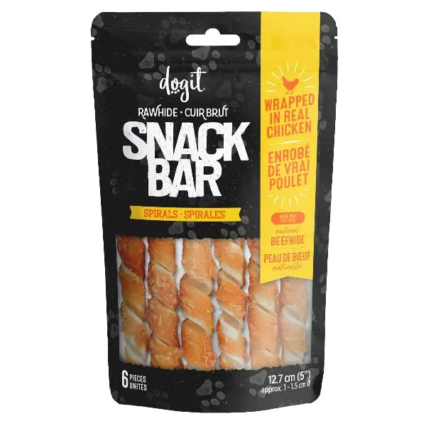 Dogit Snack Bar Chicken-Wrapped Beefhide Spirals 1