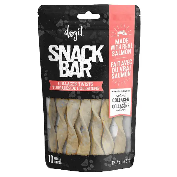 Dogit Snack Bar Salmon Collagen Twists 1