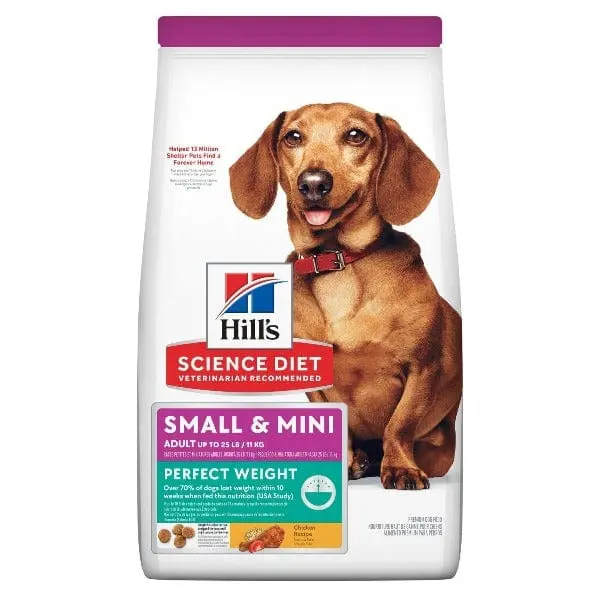 Science Diet Adult Perfect Weight Small & Mini Chicken Recipe Dry Dog Food, 4Lb 1