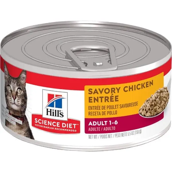 Science Diet Adult Savory Chicken Entree Canned Cat Food, 5.5Oz 1