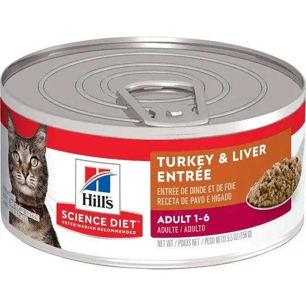 Science Diet Adult Turkey & Liver Entree Canned Cat Food, 5.5Oz 1