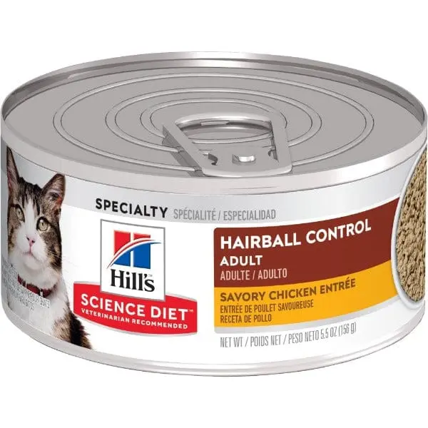 Science Diet Hairball Control Savory Chicken Entree Adult Canned Cat Food 3