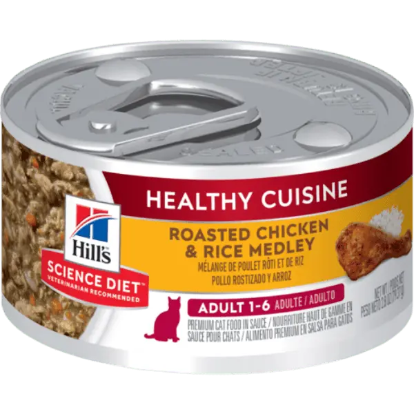Science Diet Healthy Cuisine Roasted Chicken & Rice Medley Adult Canned Cat Food, 2.8Oz 1