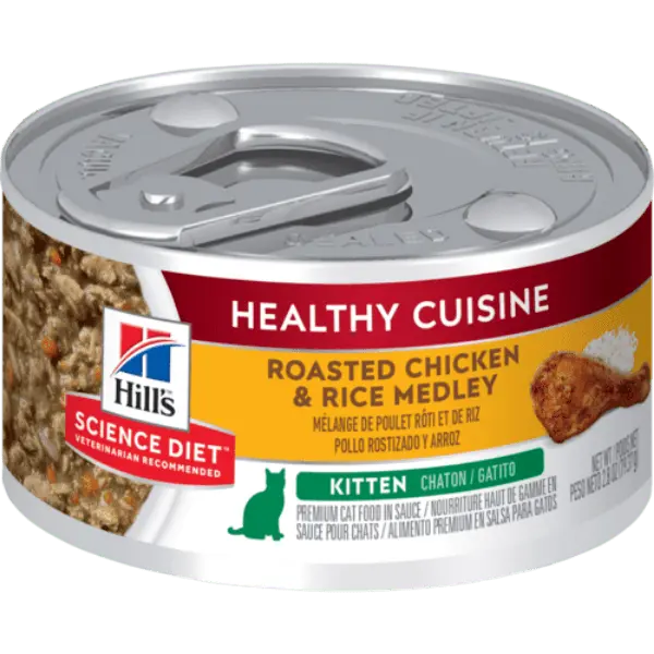 Science Diet Healthy Cuisine Roasted Chicken & Rice Medley Canned Kitten Food, 2.8Oz 1