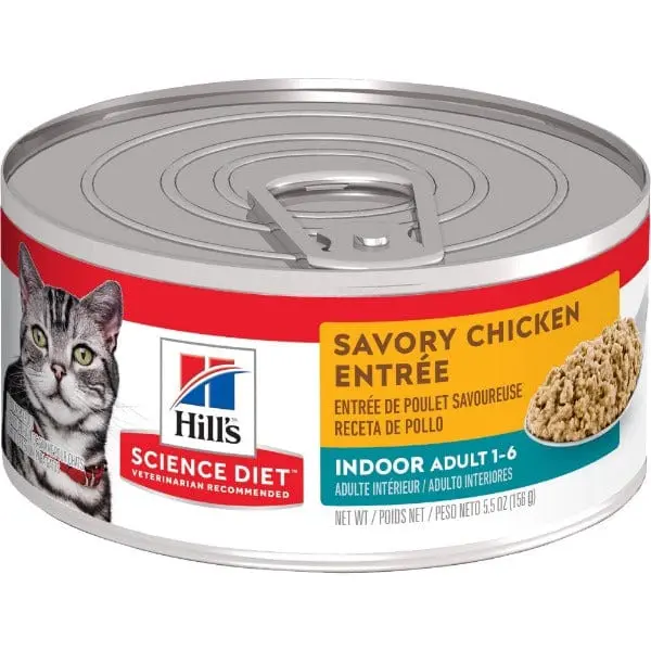 Science Diet Indoor Savory Chicken Entree Adult Canned Cat Food, 5.5Oz 1