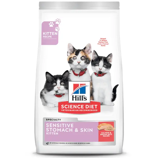 Science Diet Kitten Sensitive Stomach & Skin Salmon And Brown Rice Recipe Dry Cat Food, 3.5Lb 1