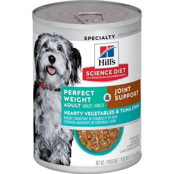 Science Diet Perfect Weight & Joint Support Hearty Vegetables And Tuna Stew Adult Canned Dog Food, 12.5Oz 1