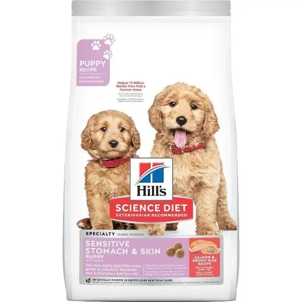 Science Diet Puppy Sensitive Stomach & Skin Salmon And Brown Rice Recipe Dry Dog Food, 4Lb 1