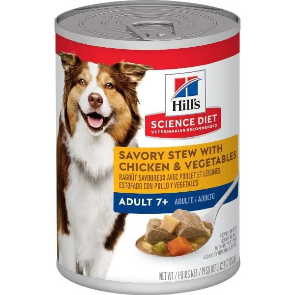 Science Diet Savory Stew With Chicken & Vegetables Adult 7+ Canned Dog Food, 12.8Oz 1
